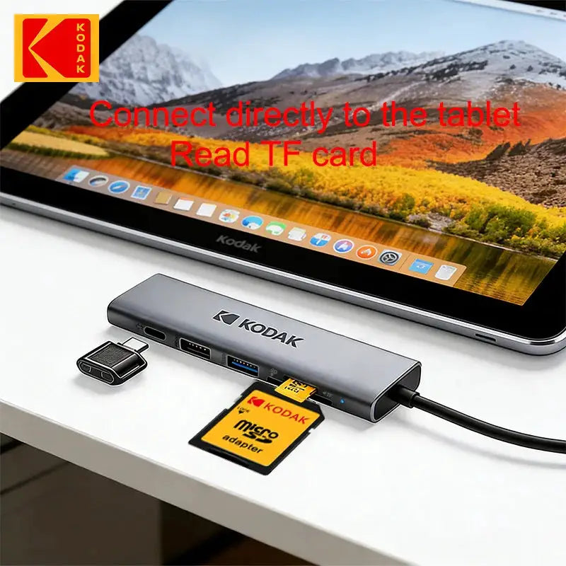 KODAK USB-C HUB 6-In-1/5-In-1 with M.2 Input Port Compatible Various Terminal Equipment with USB Interfaces Like TYPE-C 3.0