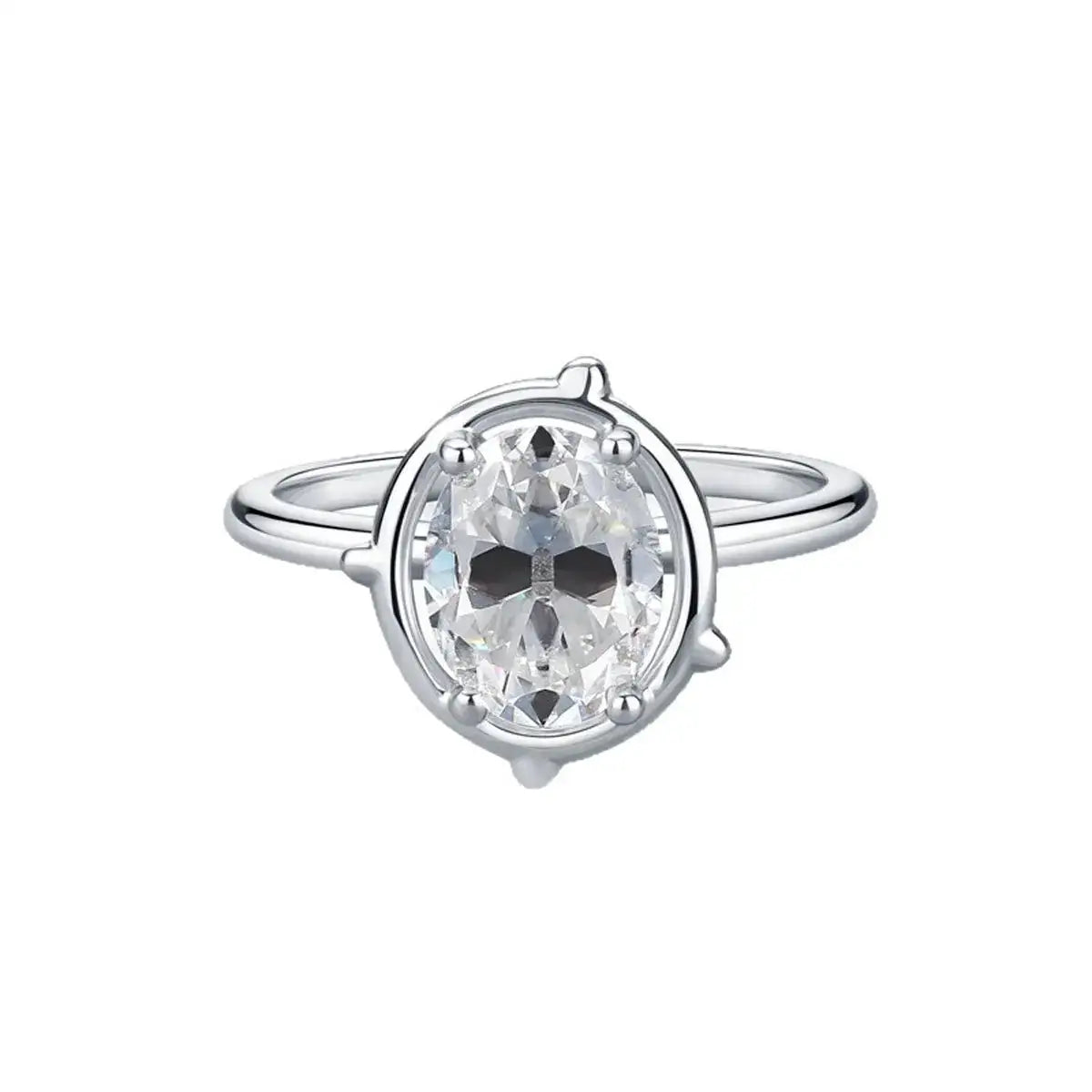 Sterling Silver Silver Plant Design Moissanite Ring — product image 4