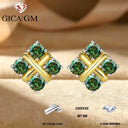 Moissanite Earrings In Sterling Pair