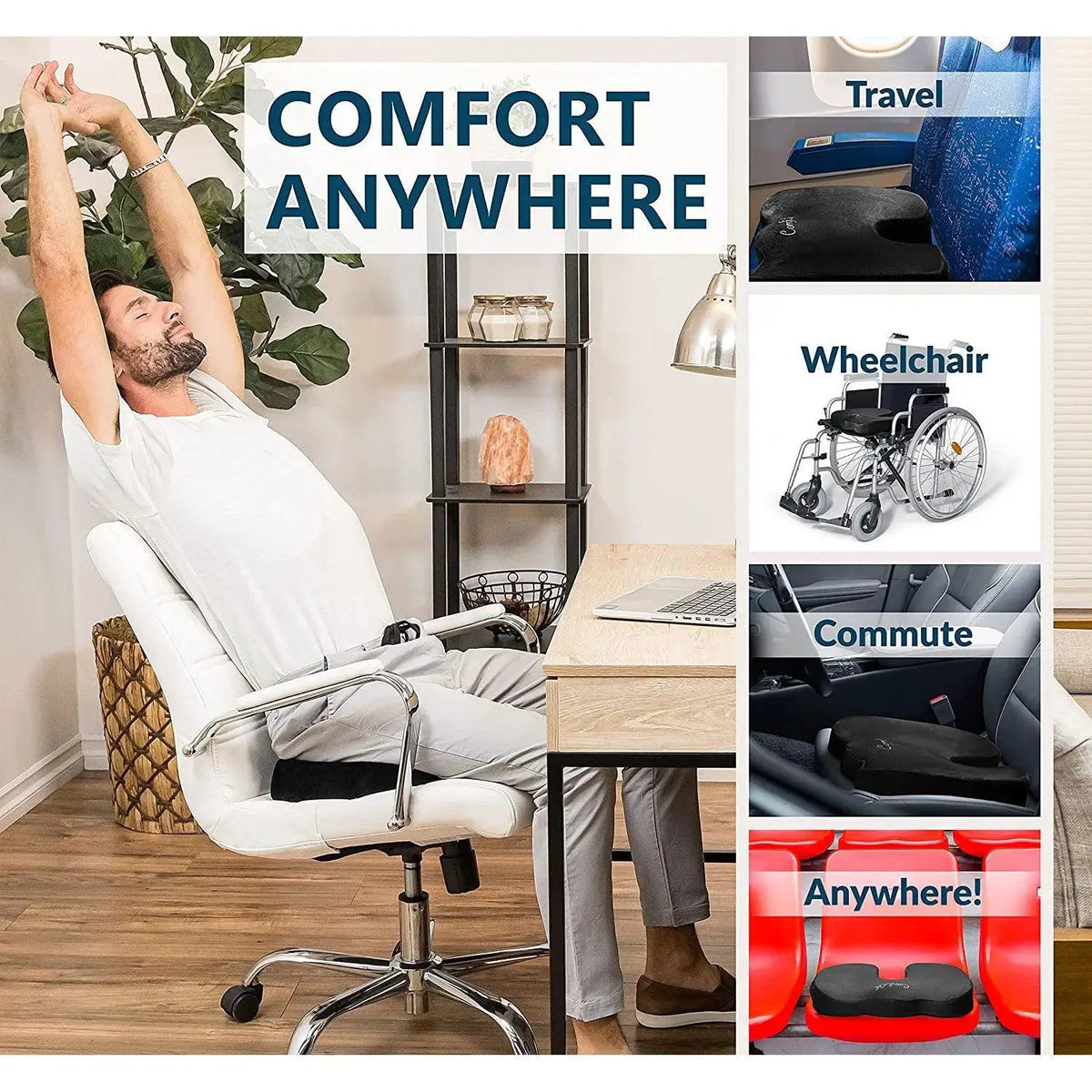 U Shaped Memory Foam Gel Cushion for Pain Relief and Comfort