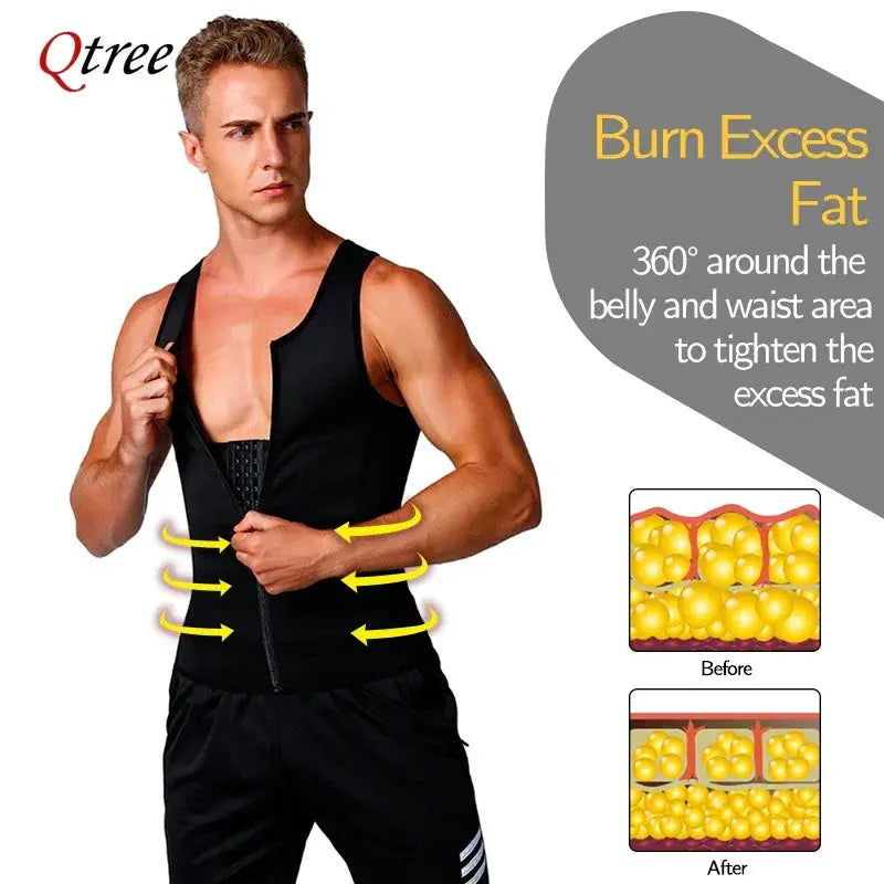 Qtree Mens Compression Shirt for Slimming Tummy Control