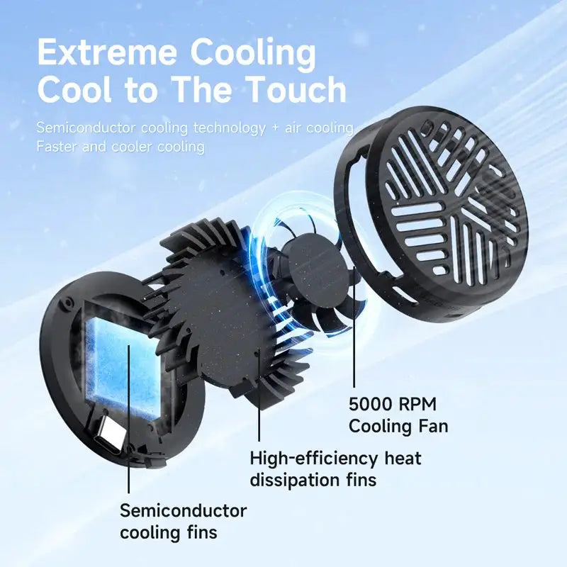 Hagibis Magnetic Cell Phone Cooler Universal Cooling Fan Portable Mobile Phone Radiator for iPhone 17 Pro Gaming Live Streaming