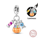 Sterling Silver Halloween Luminous Skull