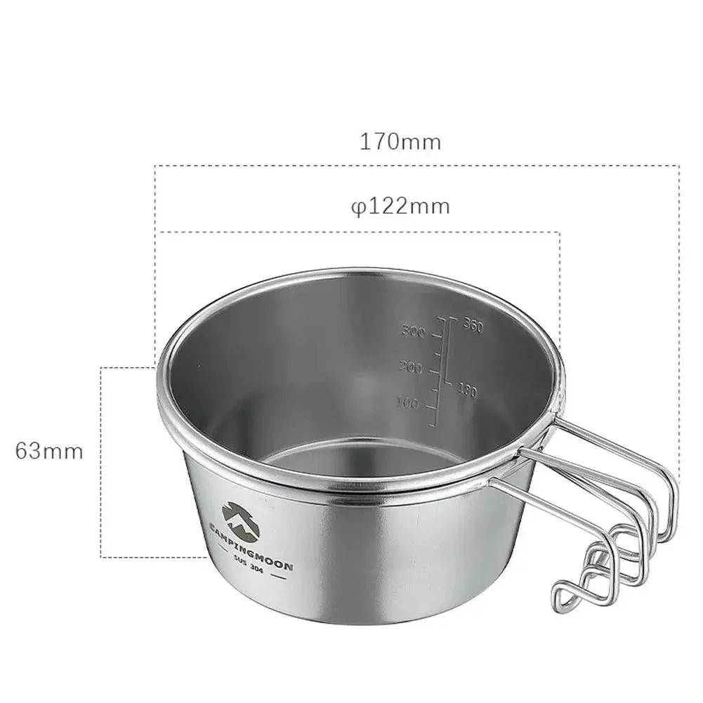 Portable 450ml Stainless Steel Sierra Bowl With Bag