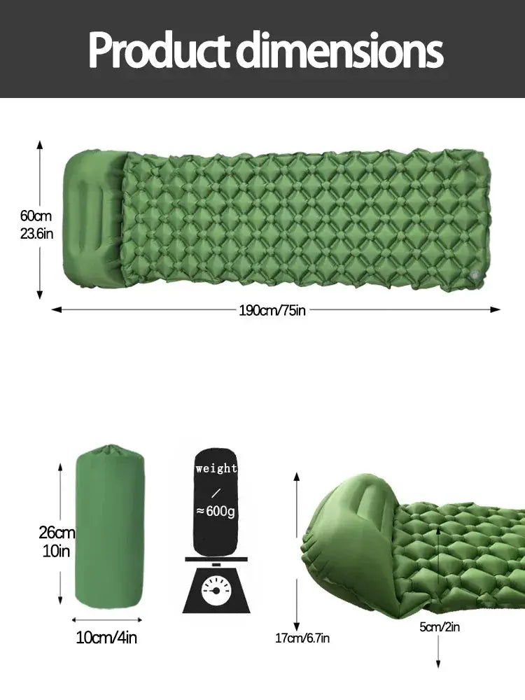 Ultralight Outdoor Sleeping Pad Inflatable Mattress Camping