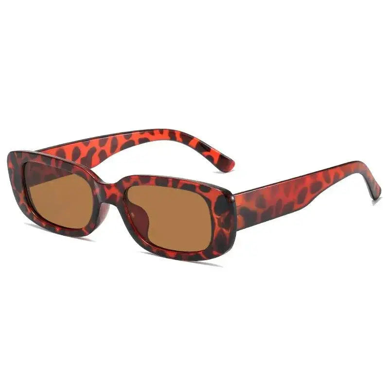 Luxury Vintage Black Square Sunglasses Gradient Mirror