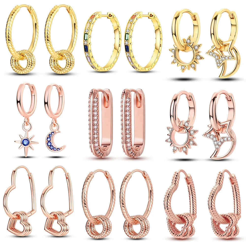 Silver Plated Earrings Rose Gold