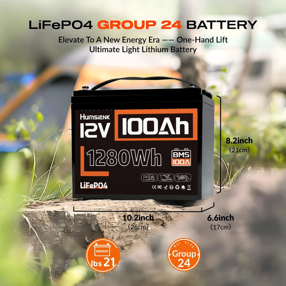 Humsienk 12V 100Ah 150Ah 200Ah 314Ah LiFePO4 Battery Built-in BMS Low Temperature Protection For RV/ Camp/ Solar Energy Storage