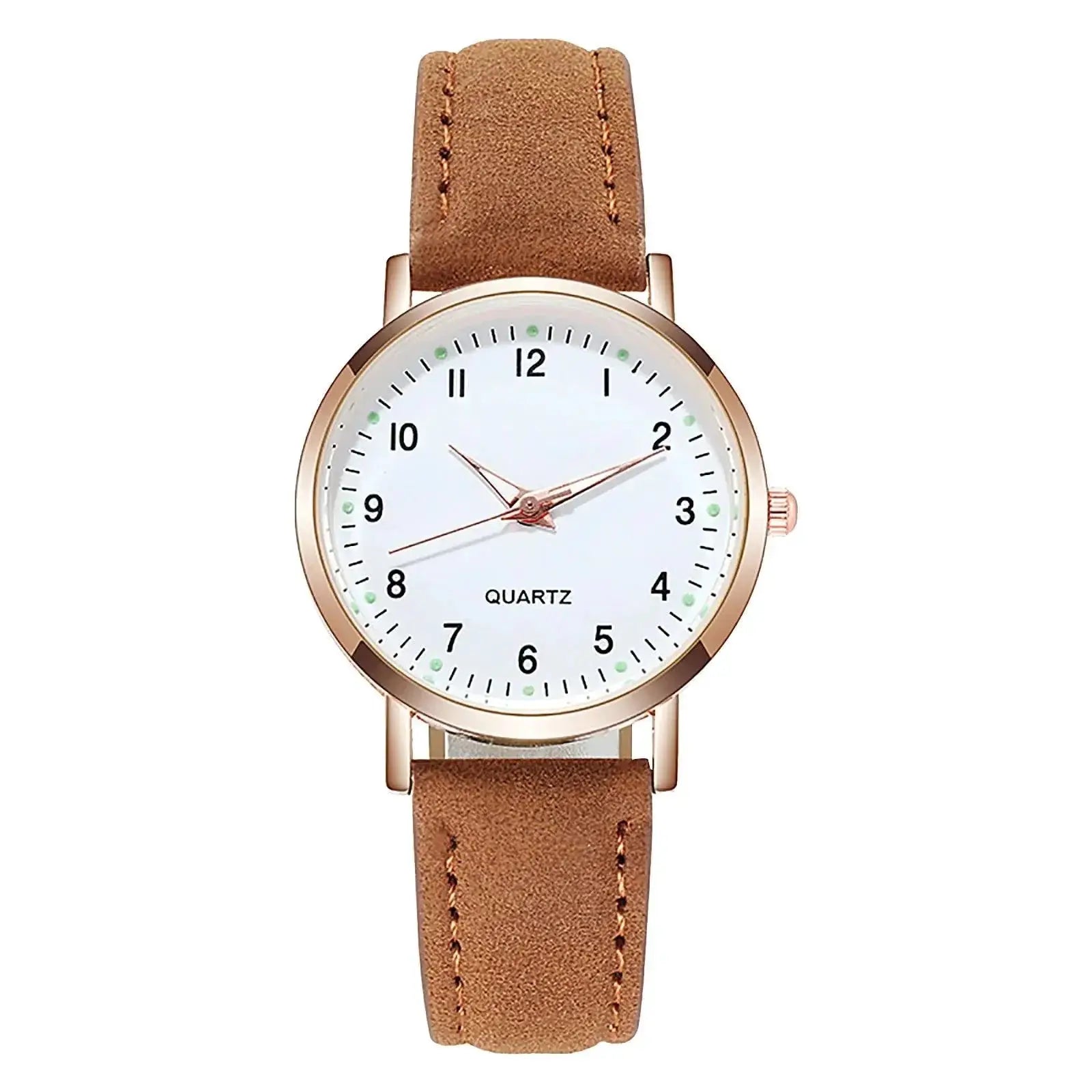 Fashion Leather Belt Watch Ladies Quartz Timepiece Elegant