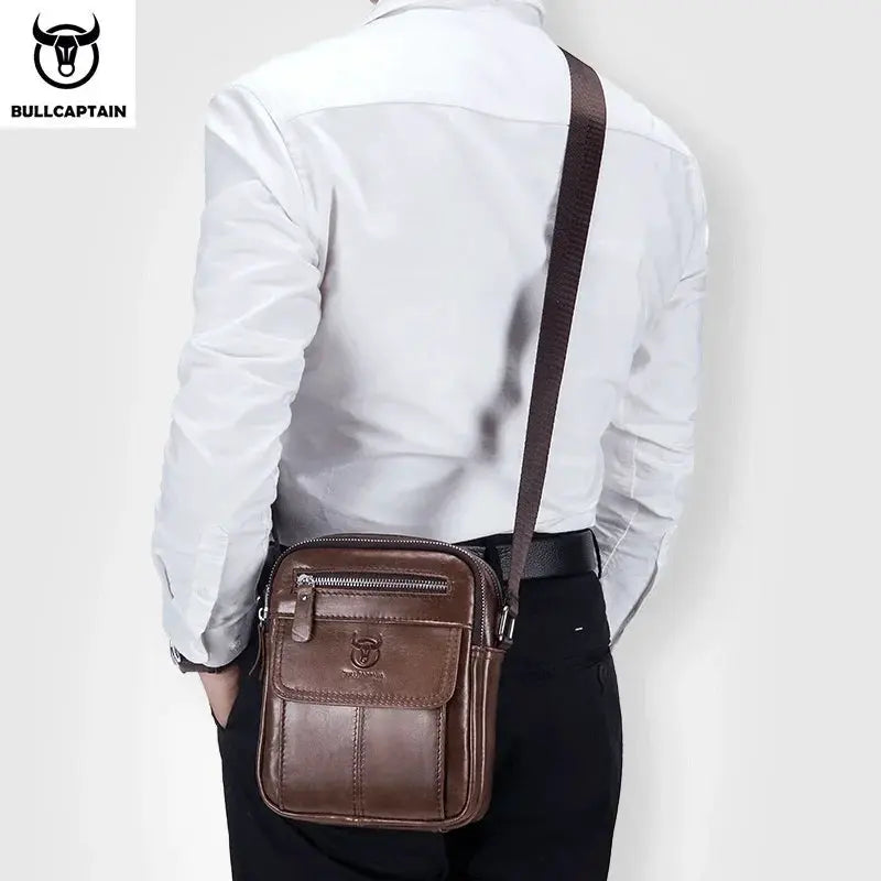 Bullcaptain Casual Mens Shoulder Bags High Quality Leather