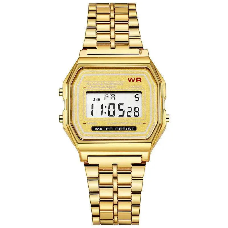 Rose Gold Digital Watch Retro LED Timepiece For Men Women