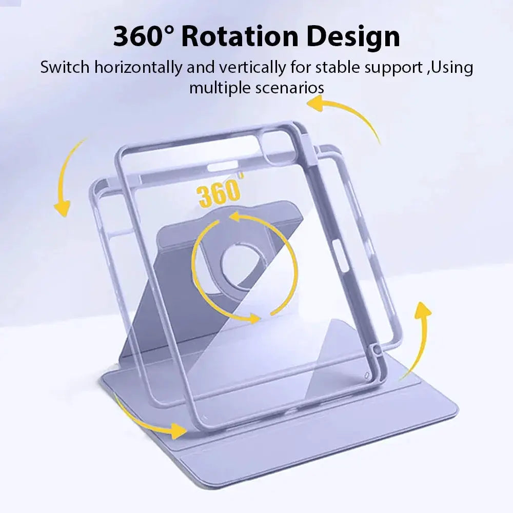 Magnetic Case For iPad Pro 11 12.9 13 2024 360 Rotation