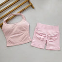Seamless Yoga Set Women Backless Halter Top - Easy