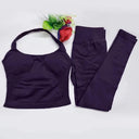 Yoga Set Seamless Backless Halter Top Leggings