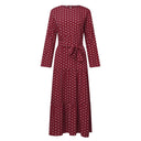 Belted Polka Dot Abaya Dress