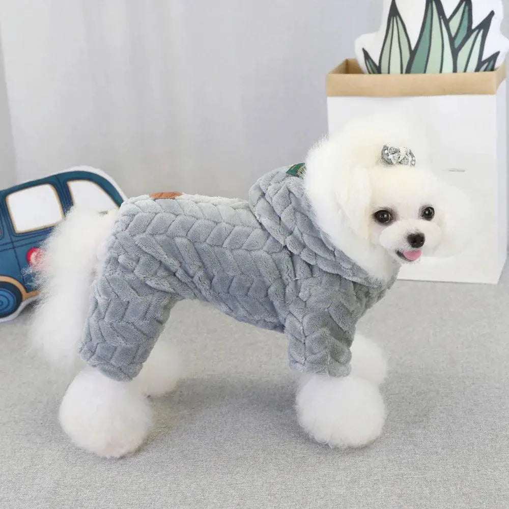 Winter Pet Dog Coat With Wool Lining Polyester Jumpsuit