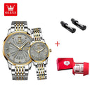 OLEVS Luxury Couple Watches Waterproof Timepieces for Couples