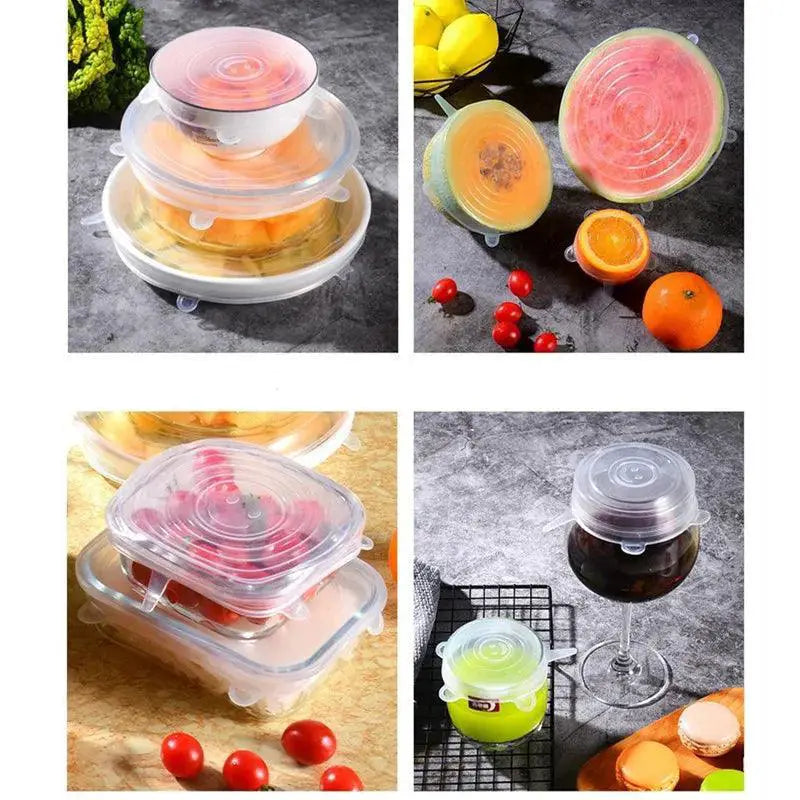 Reusable Silicone Stretch Lids For Airtight Food Storage