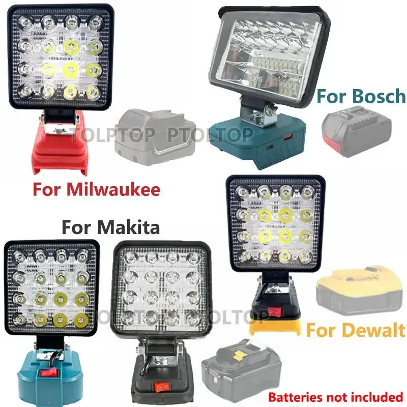 New LED Outdoors Flood Lights For 18V Work Light Flashlight