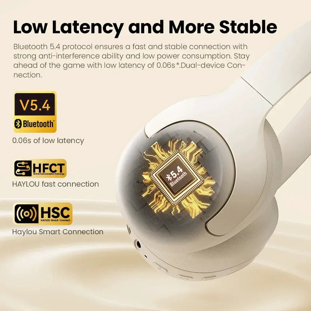 Haylou S30 Wireless Bluetooth 5.4 Headphones 80H Playtime