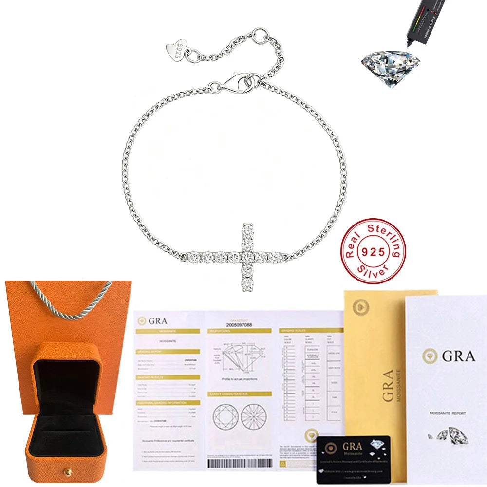 Cross Moissanite Jewelry in Sterling Silver — product view 7