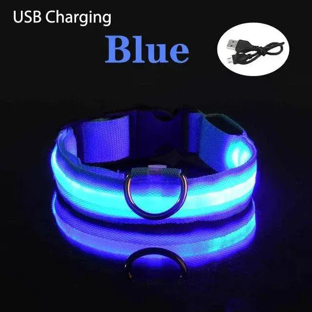 LED Dog Collar Safety Night Light Flashing Necklace