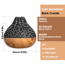 Volcano Air Humidifier 300ml Desktop USB Water Mist Diffuser Purifier Air Freshener Nebulizer with Colorful Ambient Night Light