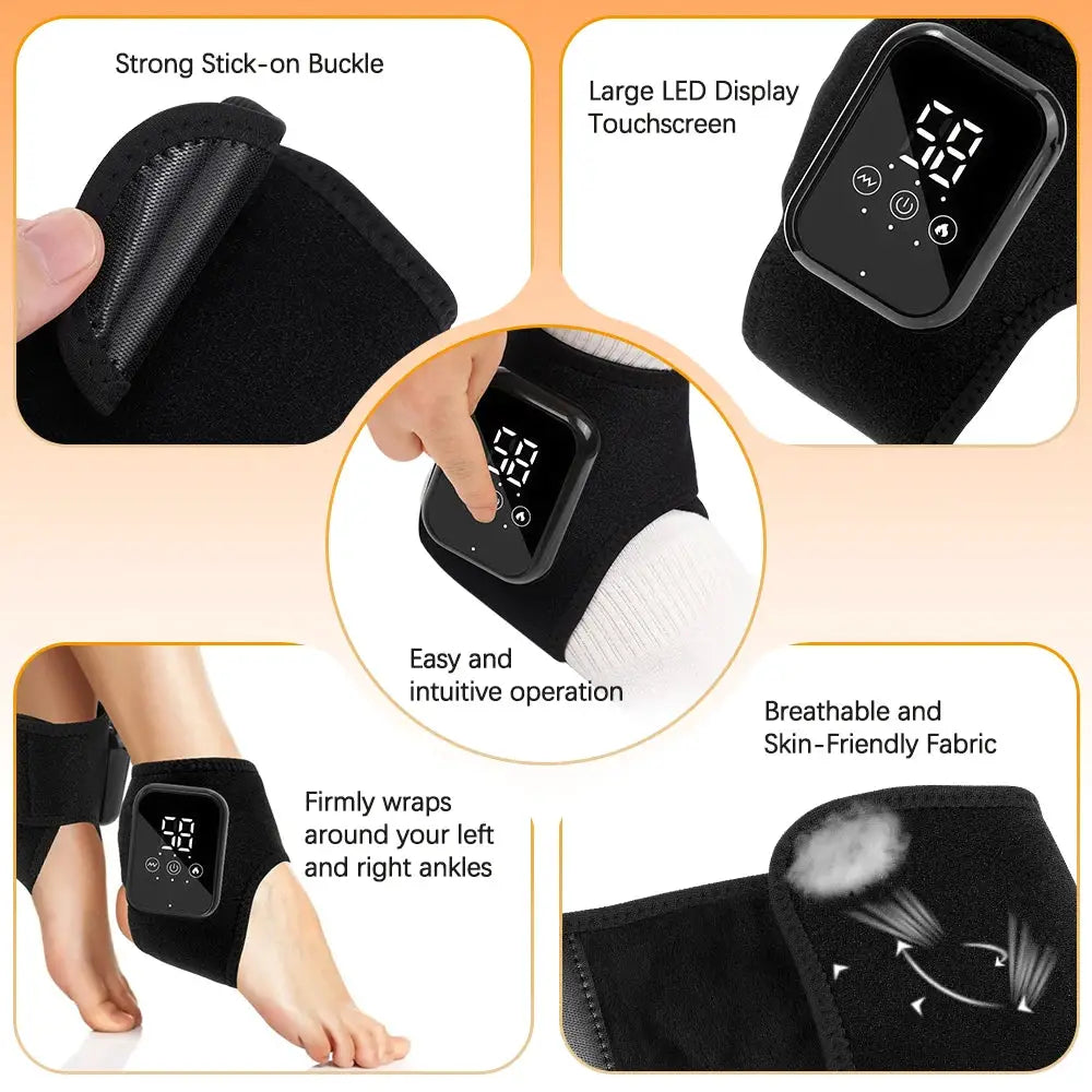 Electric Heating Wrist Guard Vibration Massage Hot Compress Wrist Brace Ankle Wrap Hand Foot Protector Rechargeable Wristband