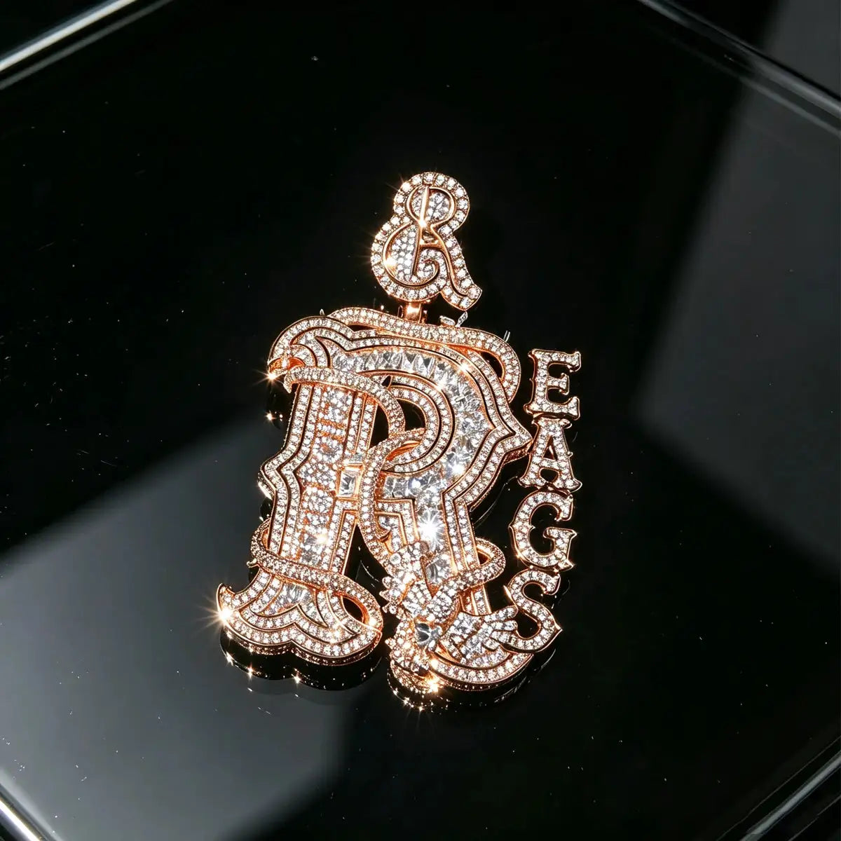 Custom R Letter Pendant Gold Plated — product image 2