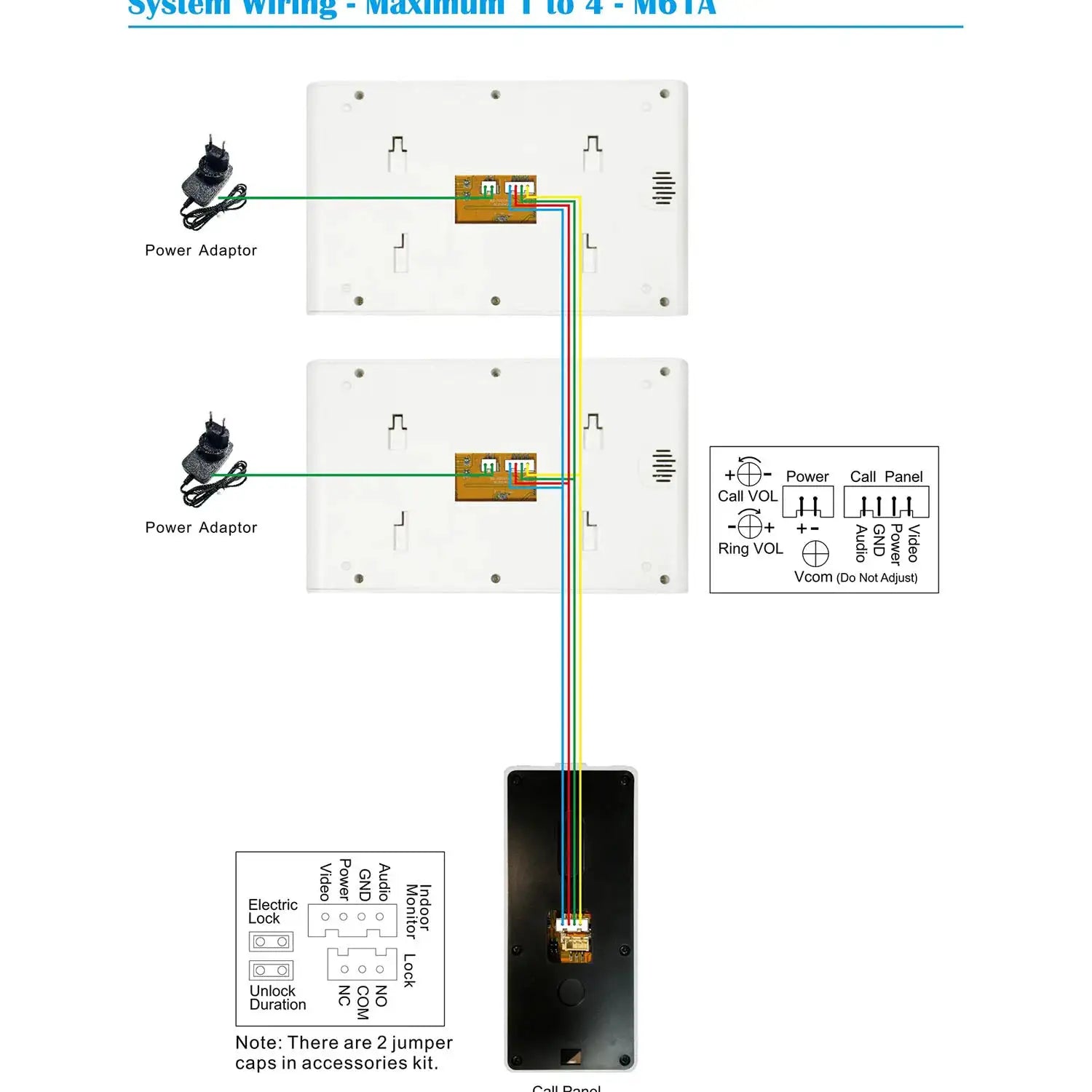 M73T 7inch Monitor Video Intercom System Visual Doorphone Camera Video Doorbell Door Phone Kits for Home IP Villa Apartment
