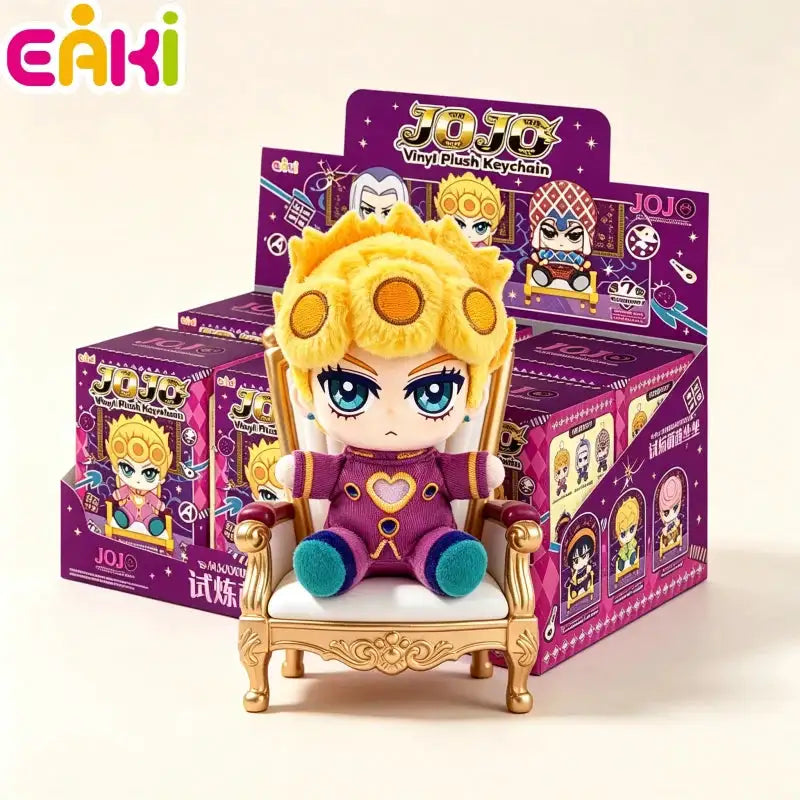 Original Eaki JoJo's Bizarre Adventure Golden Wind Plush Blind Box Mystery Figure Keychain Collectible Toy Gift For Anime Fans