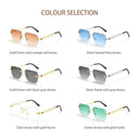 Stylish Rimless Pilot Sunglasses with UV400 Protection