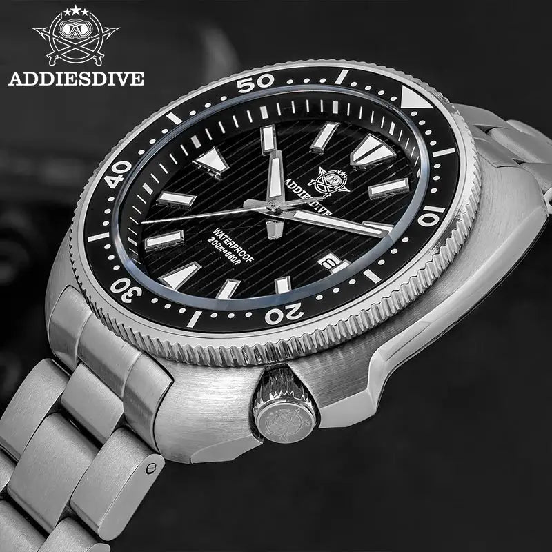 ADDIESDIVE Men's New Outdoor Quartz Watch 200M Diving BGW9 Super Blue Luminous Watch Sapphire Glass Men's Stainless Steel Watch