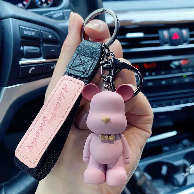 Sparkling Crystal Bow Tie Bear Keychain — product view 8