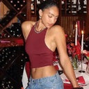 Women Yoga C-B Halter Open Back Top Slim - Flex
