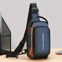 Men Sling Bag - Oxford Chest Pack Zip Phone Slot
