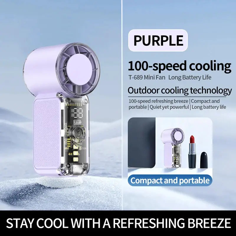 Mini Portable Handheld Fan Personal Pocket-Sized Digital Display — product view 7