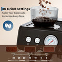 Tacleekii Stainless Steel Espresso Machine with Grinder