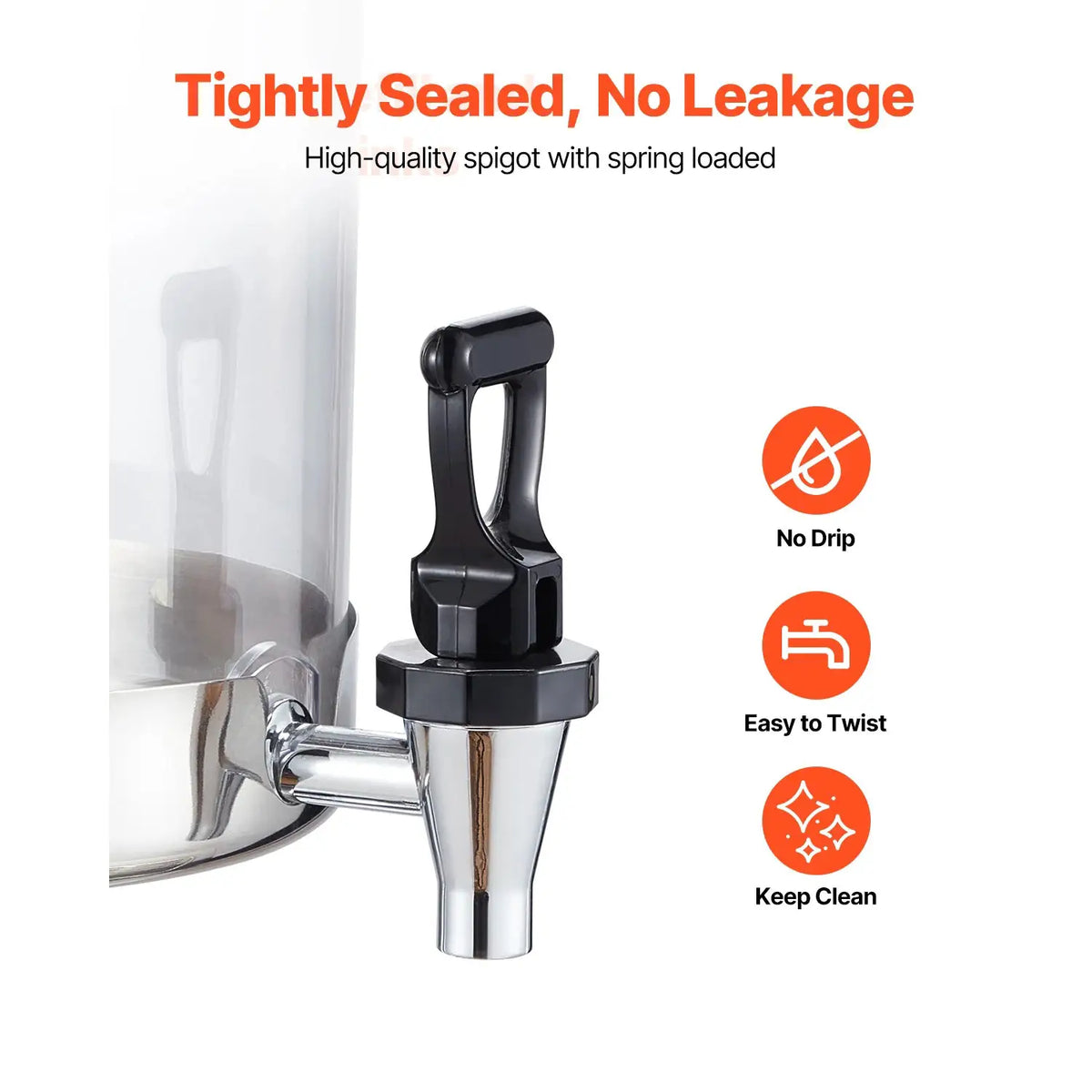 SucceBuy Beverage Dispenser Stainless Steel Plastic Juice — product view 5