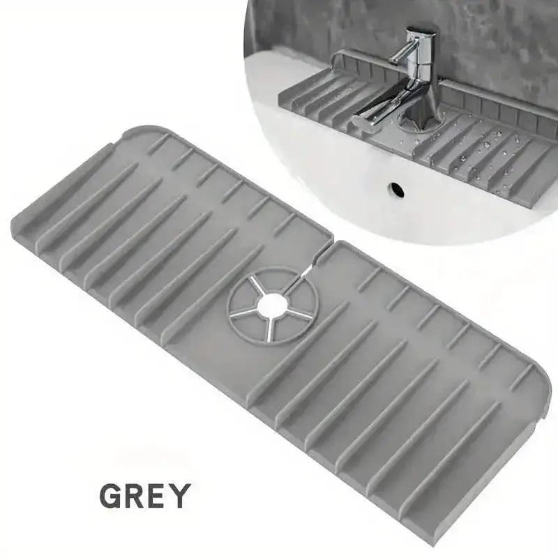Silicone Kitchen Faucet Mat And Sponge Holder Wall Mounted