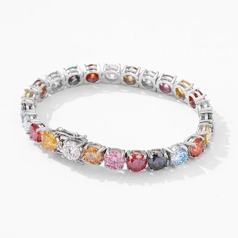 Colorful Moissanite Silver Bracelet — product image 3