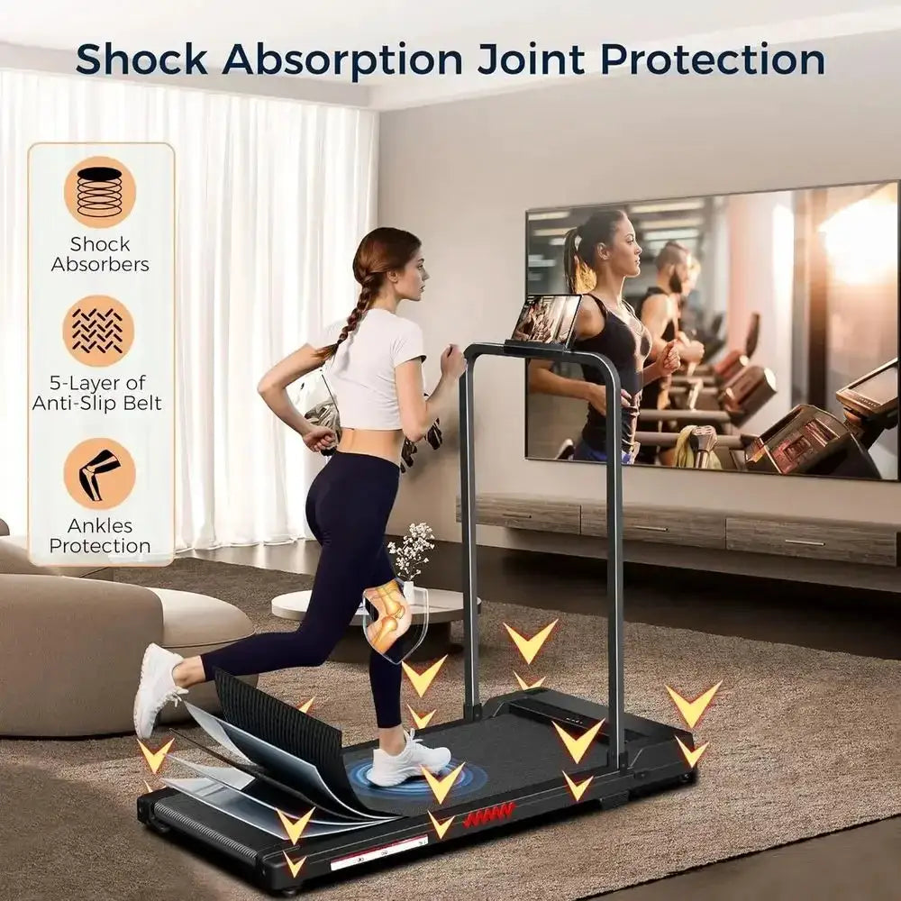 Under Desk 3.0 HP Treadmill, 3-in-1 Foldable, Home/Office Walking Pad with Handle, Remote & LED Display
