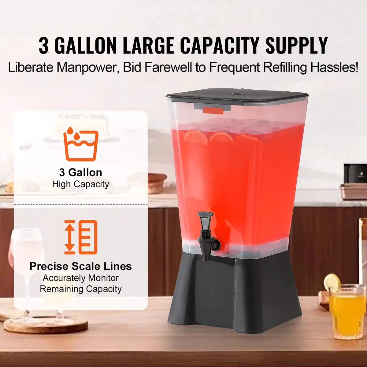 SucceBuy Beverage Dispenser Drink Dispenser with No-Drip Spigot — product view 2