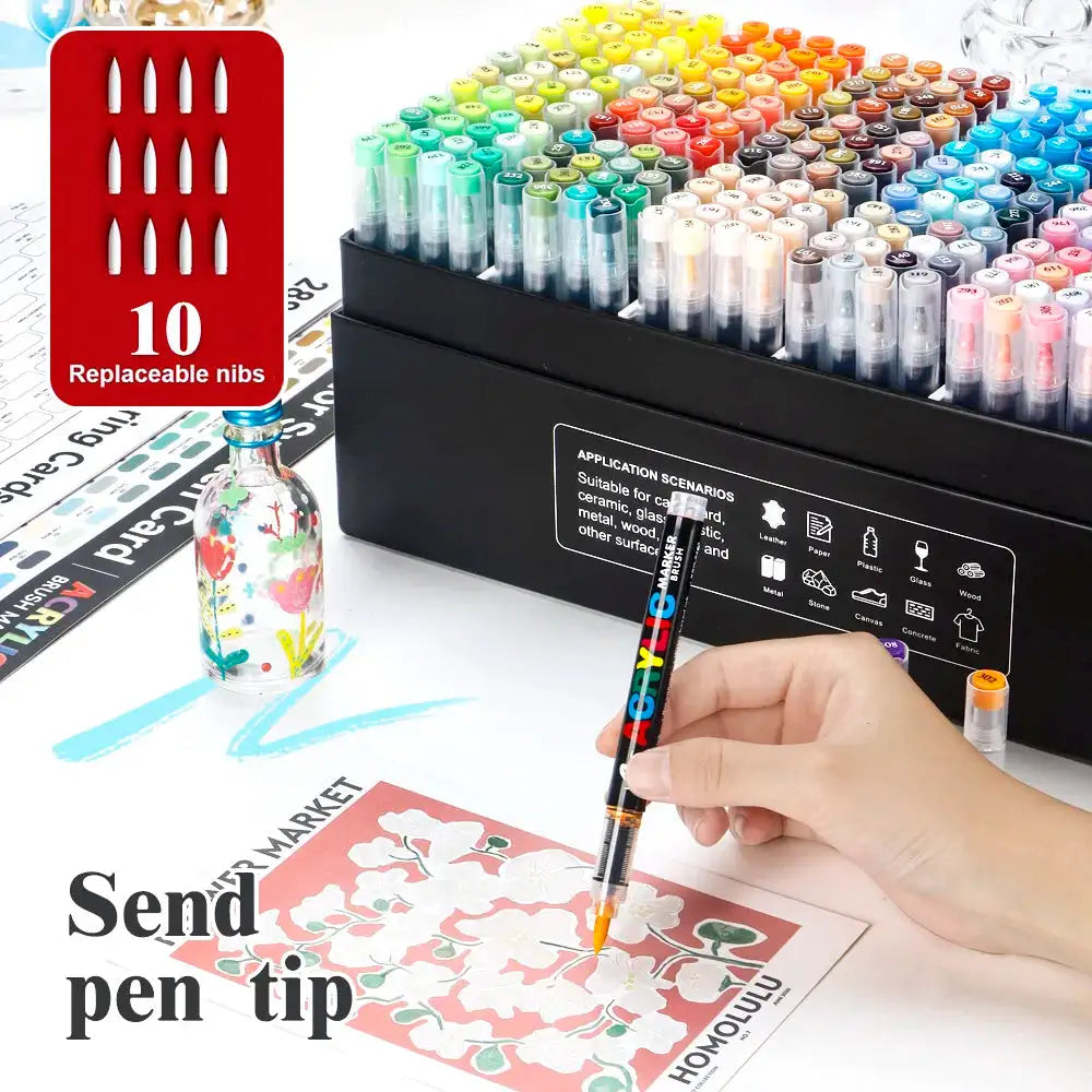Waterproof Paint Markers Brush Tip — product view 4