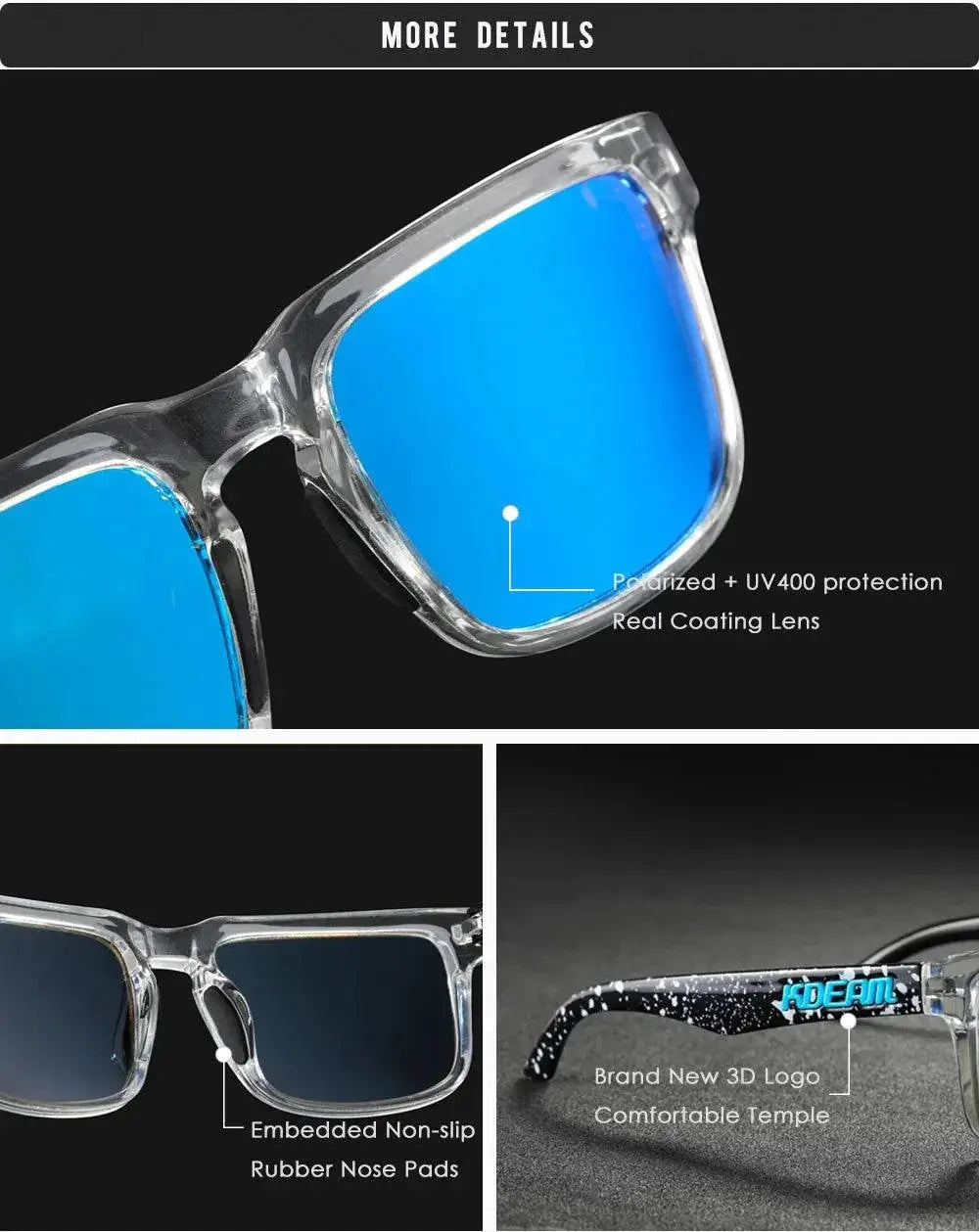 Kdeam Polarized Sunglasses UV Protection Unisex Eyewear