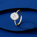Oval Sterling Silver Moissanite Ring