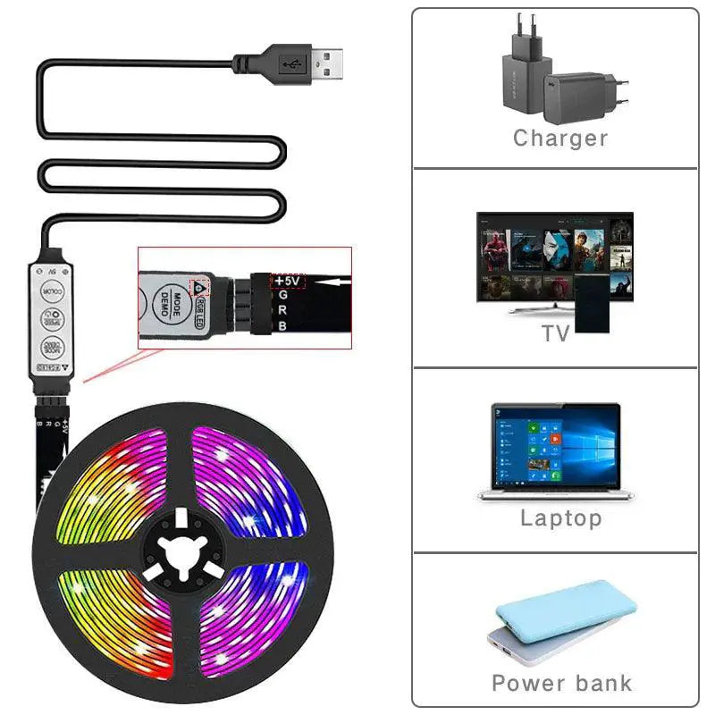 5050 RGB LED Strip Lights For Vibrant TV Viewing Colors