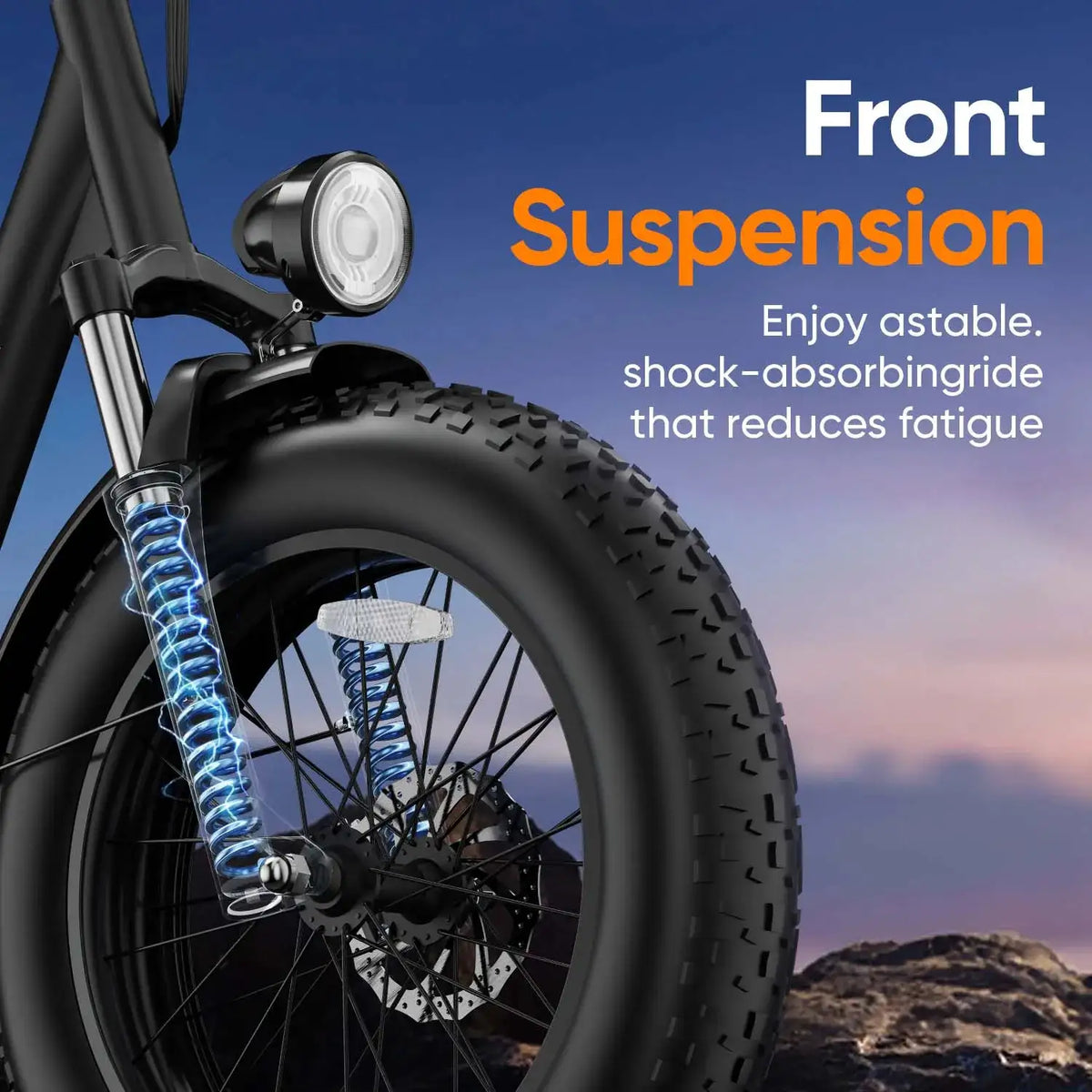 URLIFE E20PRO All-Terrain 20"*4" Fat Tire E-Bike 750W Motor 48V 15.6Ah Battery 100Mi Range), Color Display & Front Suspension