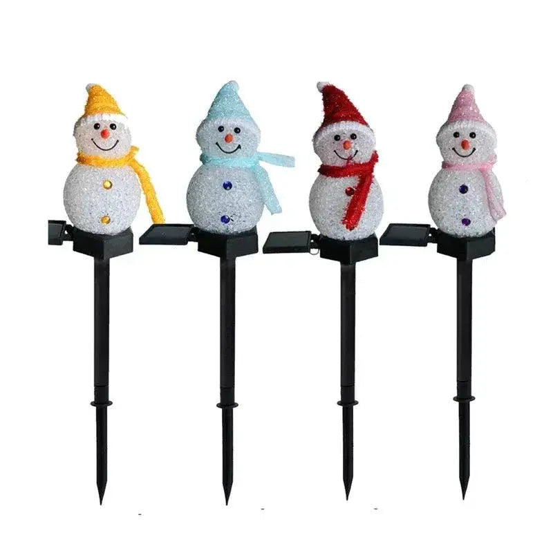 LED Solar Snowman Pathway Lights For Festive Decor