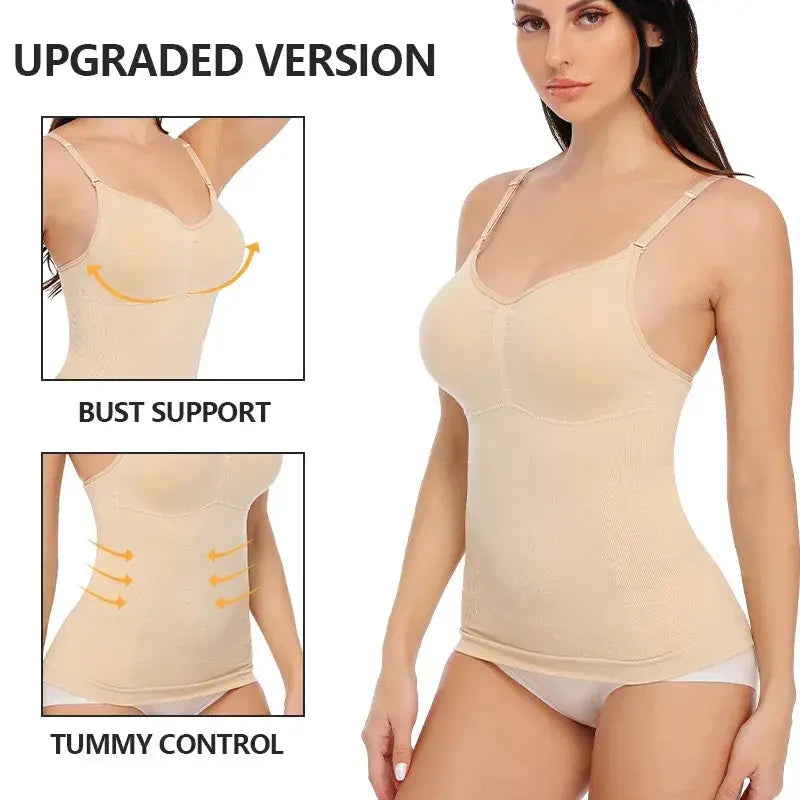 Seamless Plus Size Body Shaper Tank Top With Removable Pads